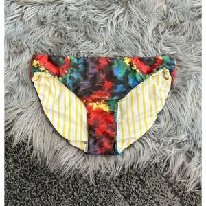 Treasure & Bond Kids' Reversible‎ Bikini Swimsuit In Black Raven Tie Dye Size 14